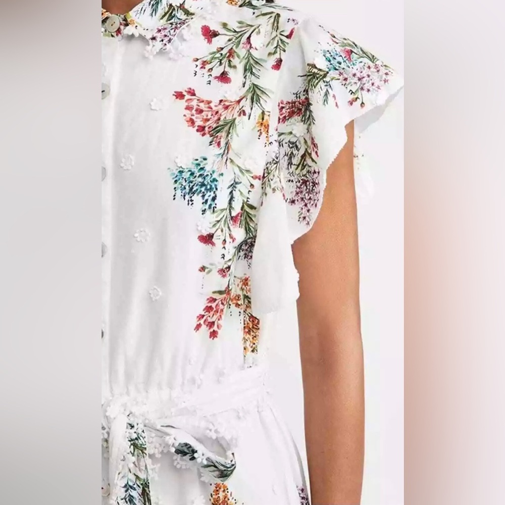 Farm Rio LOUISE FLORAL FRILLED SLEEVES JUMPSUIT - Picture 3 of 4